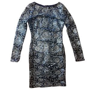 Akira Gemini Lace Velvet Open Back Dress Size Small